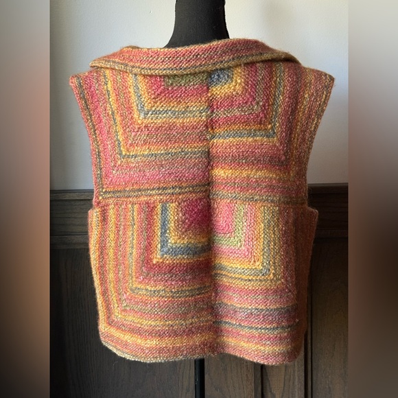 Hand Crafted Striped Cardigan in Warm Tones - Picture 3 of 7